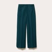 Pantalon large taille haute vert fonc&eacute; femme