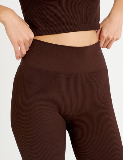 Short cycliste sans couture marron fonc&eacute; femme