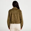 Veste effet boule oversize cropped vert kaki femme
