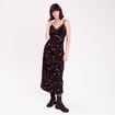 Robe &eacute;vas&eacute;e col v noir femme
