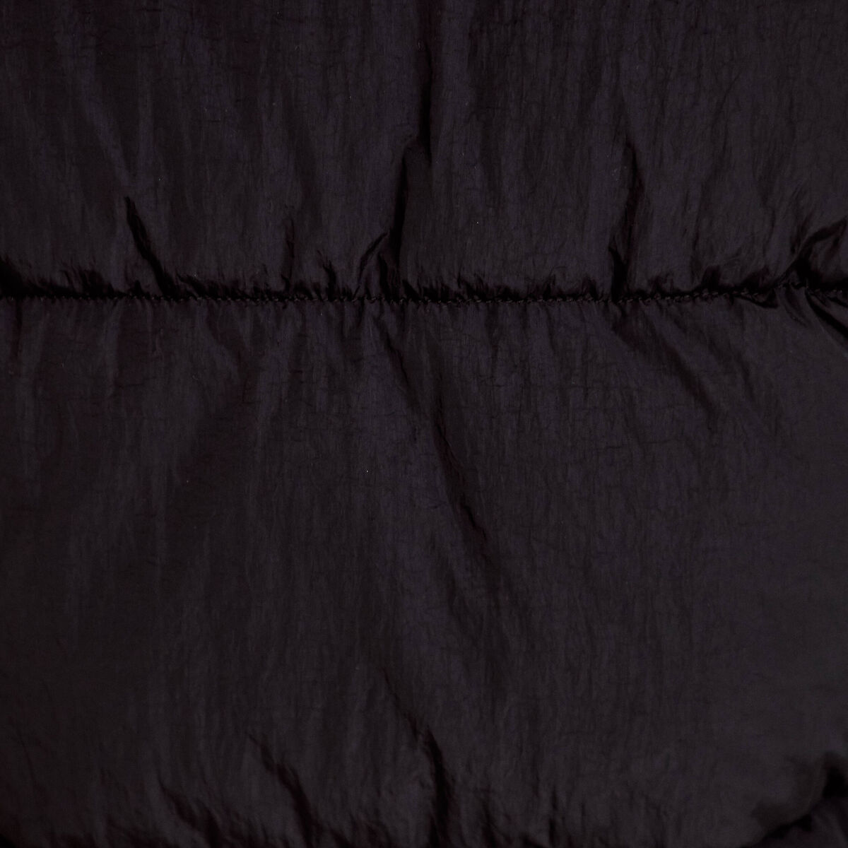 Doudoune droite cropped &agrave; capuche noir femme