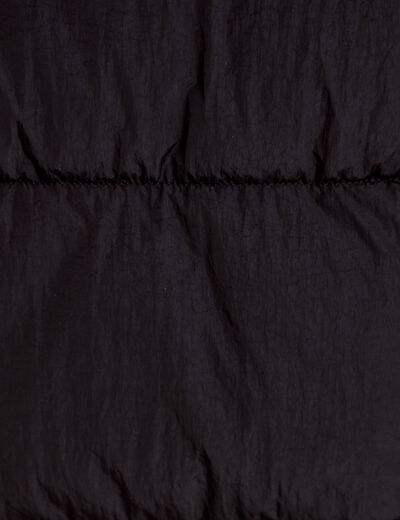 Doudoune droite cropped &agrave; capuche noir femme
