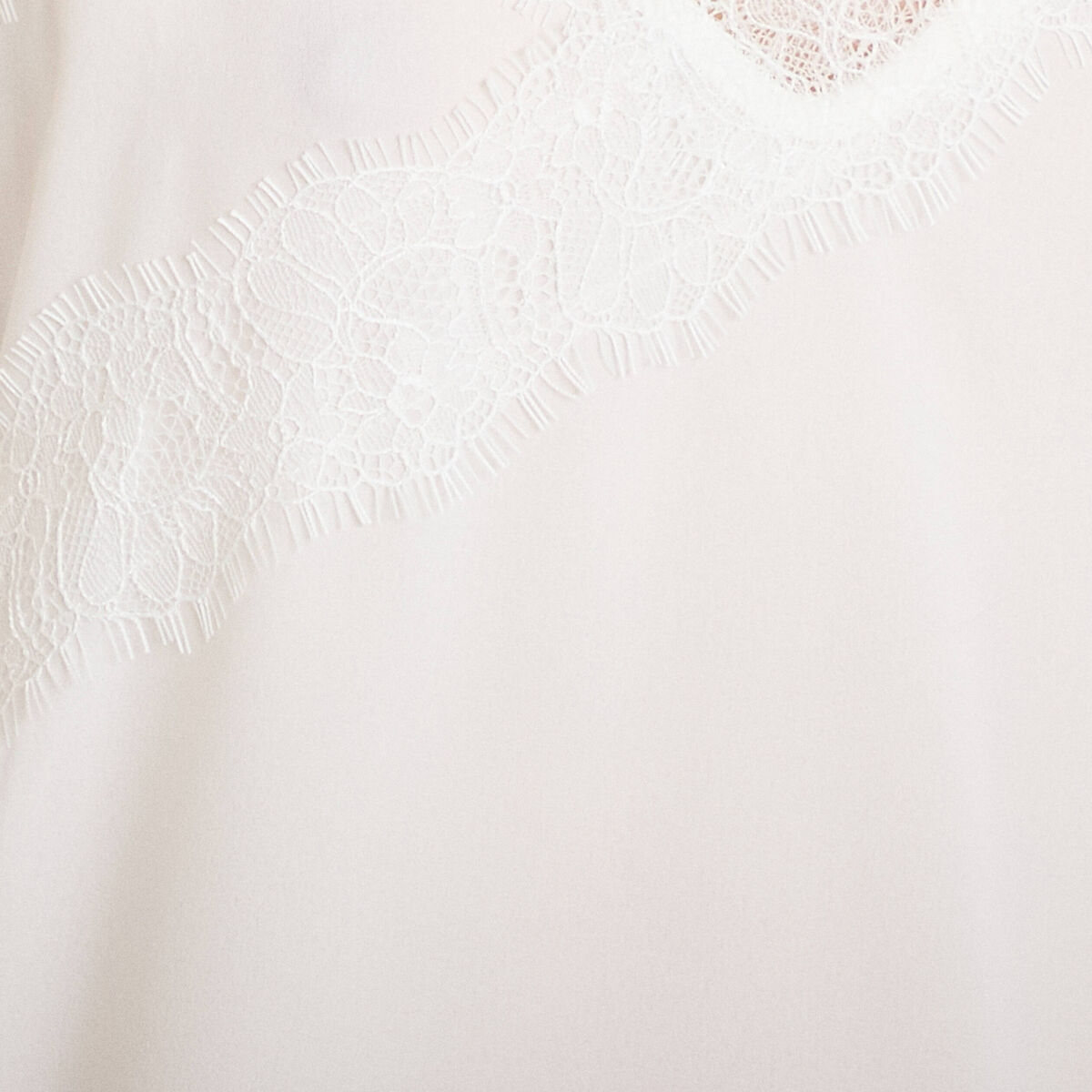 D&eacute;bardeur ajust&eacute; d&eacute;collet&eacute; dentelle blanc femme
