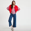 Veste sans manches fausse fourrure rouge femme