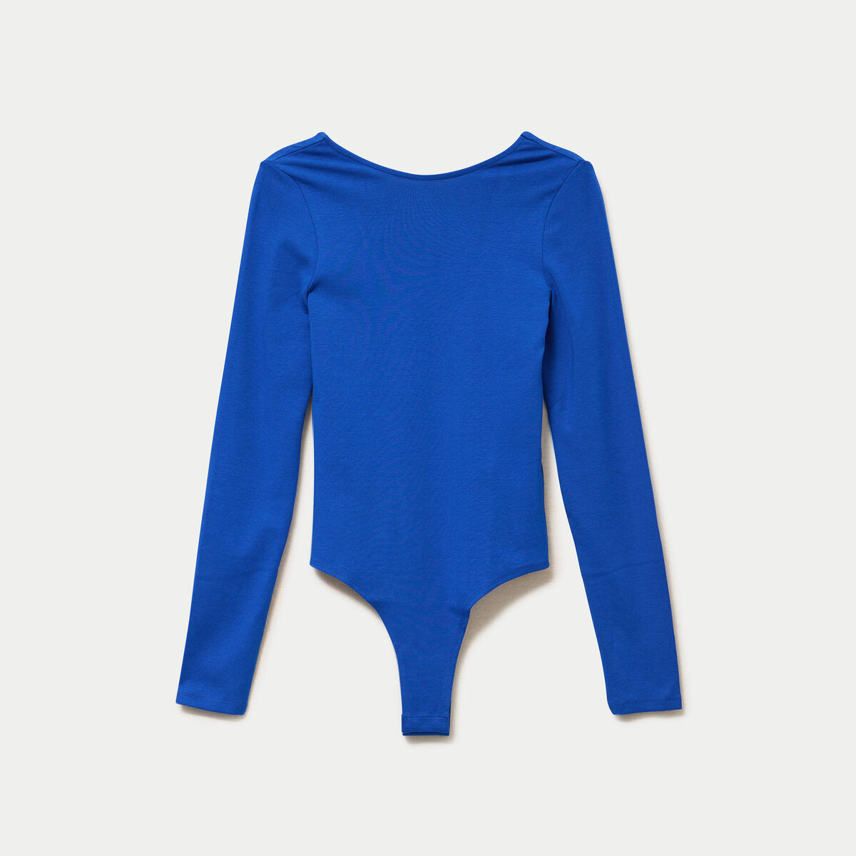 Body cintr&eacute; manches longues bateau bleu electrique femme