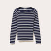 T-shirt col bateau bleu marine femme
