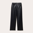 Pantalon droit similicuir noir femme