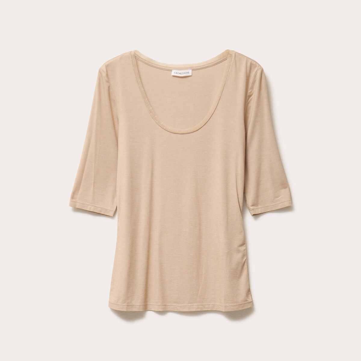 T-shirt thermique manches courtes sable femme