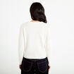 Gilet ajour&eacute; manches longues ecru femme