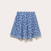 Jupe courte &eacute;vas&eacute;e en voile doubl&eacute;e bleu femme