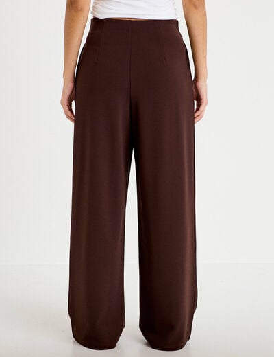 Pantalon bootcut avec ceinture marron fonc&eacute; femme