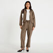 Jogging jegging en maille taupe femme