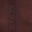 Gilet ajust&eacute; col rond manches longues marron fonc&eacute; femme