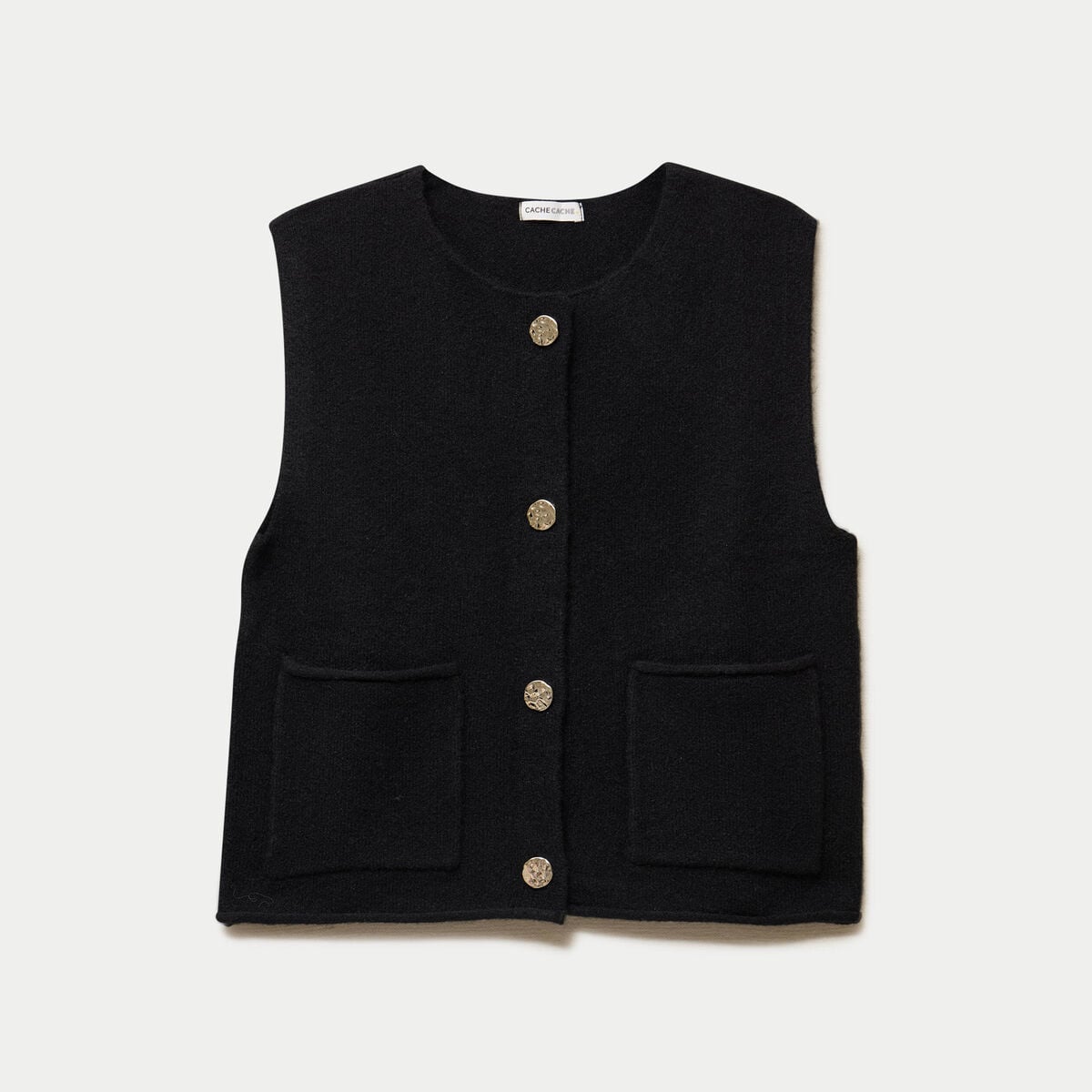 Gilet sans manches noir femme