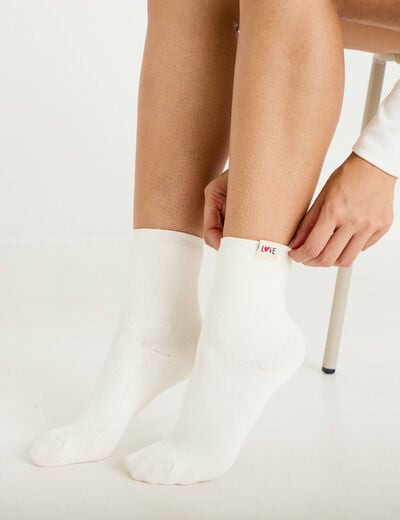 Lot de 2 paires de chaussettes marron fonc&eacute; femme