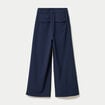 Pantalon large &agrave; pinces bleu marine femme