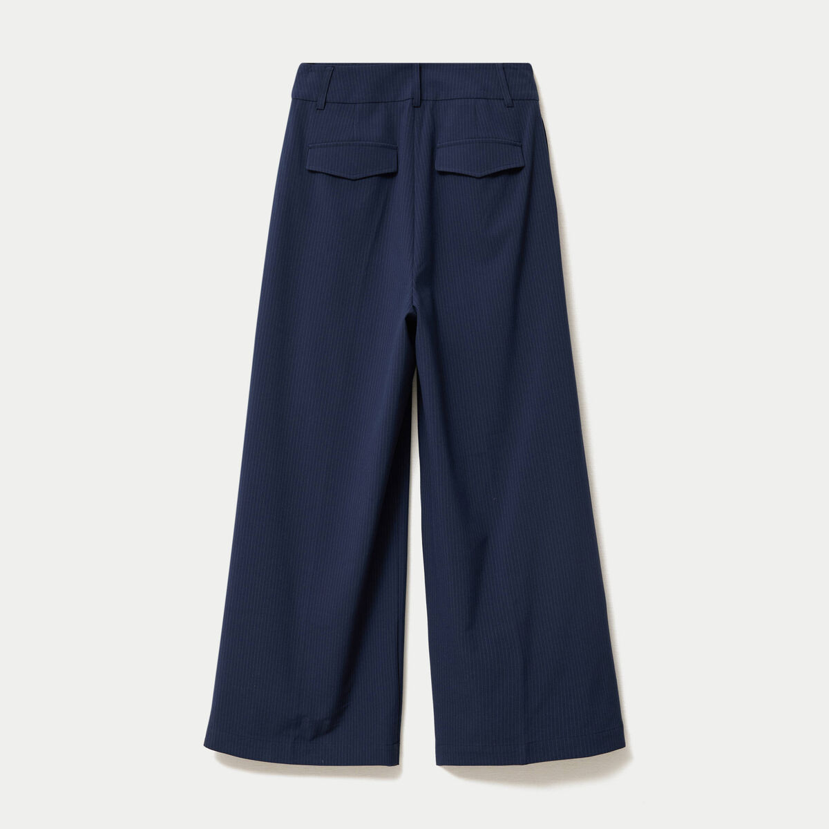 Pantalon large &agrave; pinces bleu marine femme
