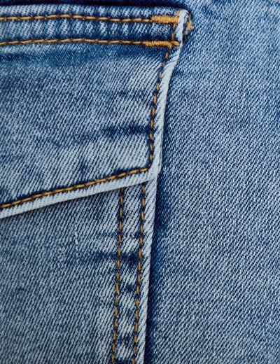 Short stretch en jean taille basse denim double stone femme