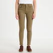 Jeans slim 5 poches vert kaki femme