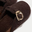 Chaussons sabot marron fonc&eacute; femme
