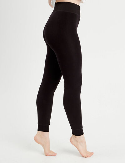 Legging chaud taille haute noir femme