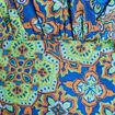 Robe droite drap&eacute;e satin bleu roi femme