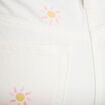 Jean wide leg taille haute &agrave; motif blanc femme