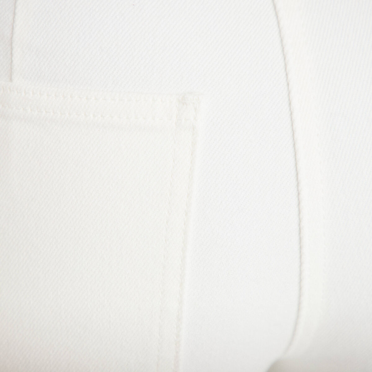 Jean wide leg cropped ceinture amovible denim blanc femme
