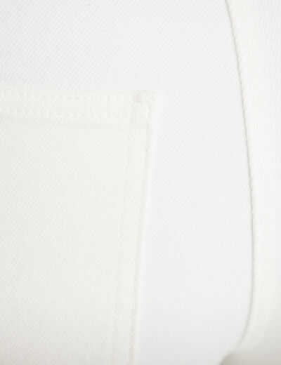 Jean wide leg cropped ceinture amovible denim blanc femme