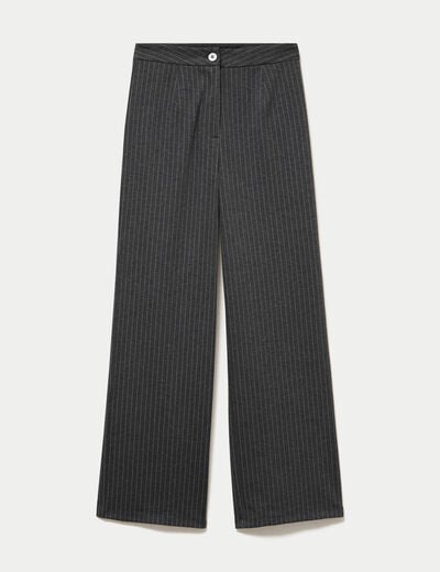 Pantalon bootcut taille haute gris fonc&eacute; femme