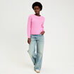 Pull torsad&eacute; rose femme