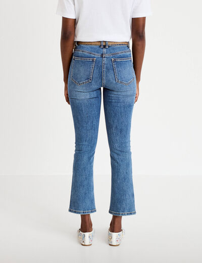 Jean bootcut cropped taille haute denim double stone femme