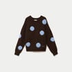 Pull manches longues marron fonc&eacute; femme