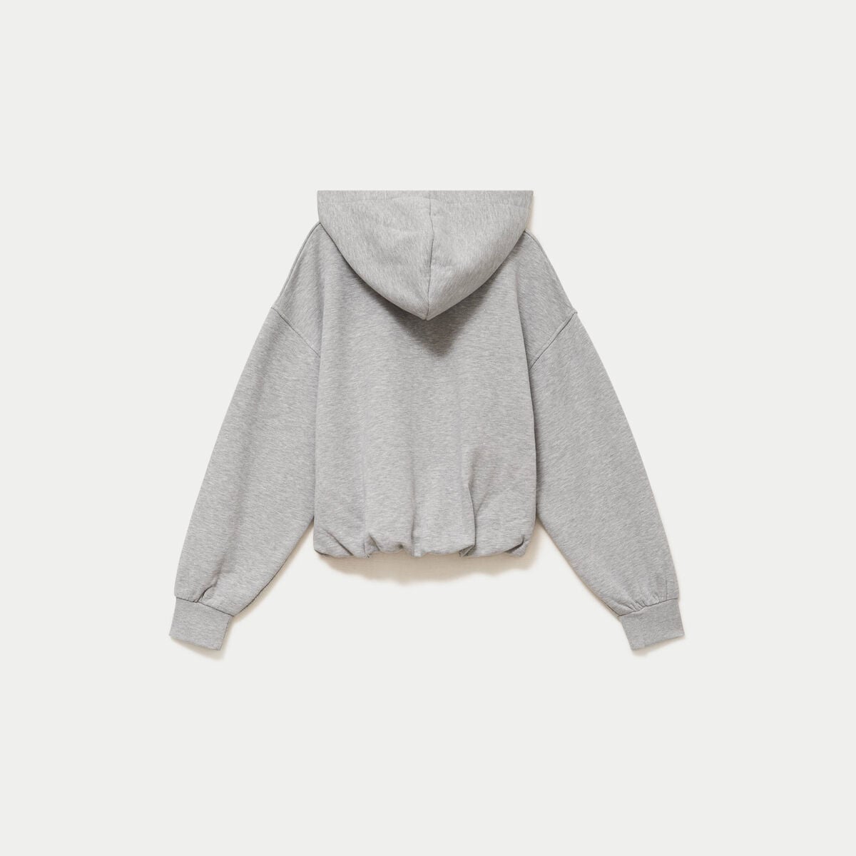 Sweat &agrave; capuche bas resserr&eacute; gris fonc&eacute; femme