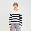 Pull col bateau ecru femme