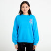 Sweat oversize col rond manches longues bleu electrique femme
