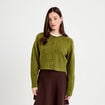 Gilet col rond vert fonc&eacute; femme