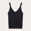 D&eacute;bardeur tricot col en V noir femme