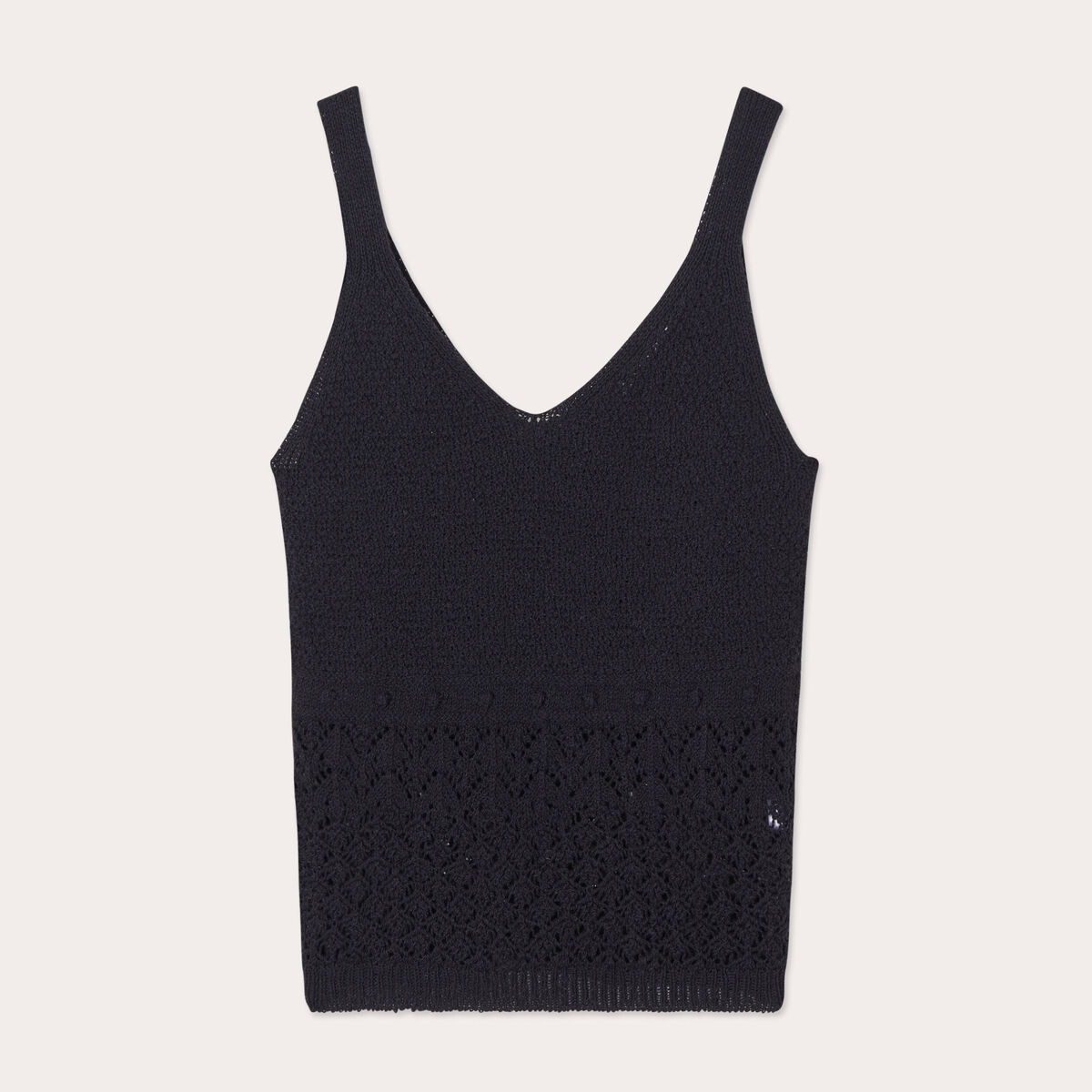 D&eacute;bardeur tricot col en V noir femme