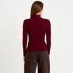 Pull c&ocirc;tel&eacute; col roul&eacute; bordeaux femme