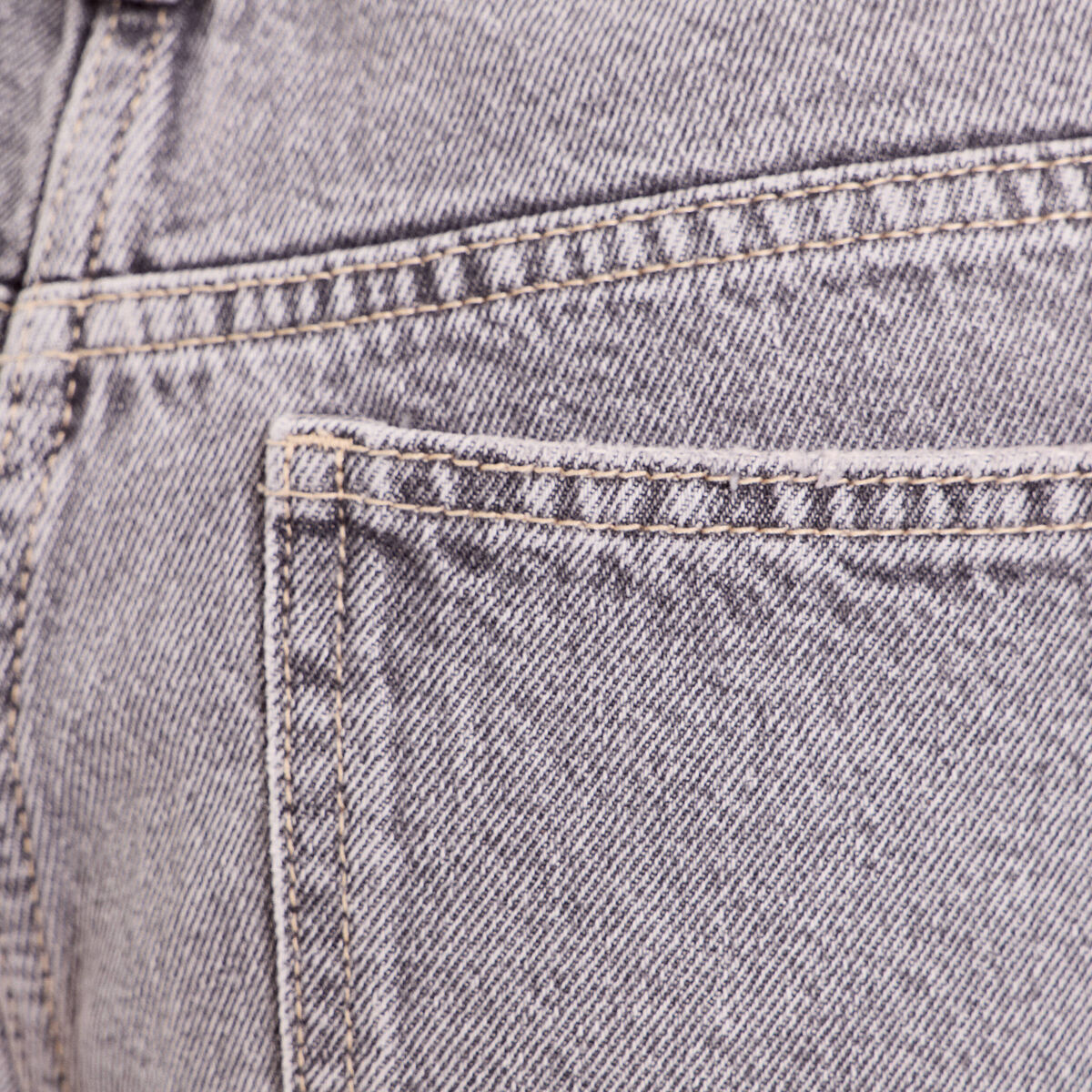 Jean wide leg taille standard denim gris femme