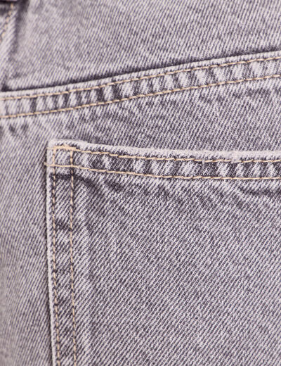 Jean wide leg taille standard denim gris femme