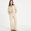 Pantalon large taille standard beige moyen femme