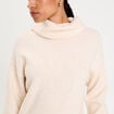 Pull avec col roul&eacute; ecru femme