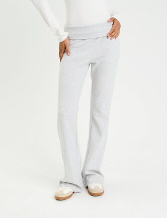 Pantalon bootcut taille standard gris clair femme