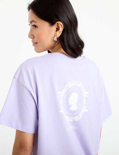 T-shirt oversize brod&eacute; Bridgerton parme femme