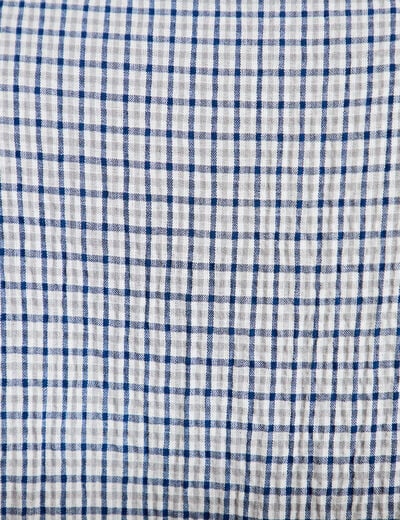 Chemise droite manches longues bleu fonc&eacute; femme