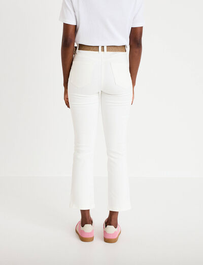 Jean bootcut cropped taille haute ecru femme
