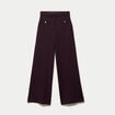 Pantalon bootcut en tweed violet fonc&eacute; femme