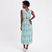 Robe longue &eacute;vas&eacute;e col en V blanc femme
